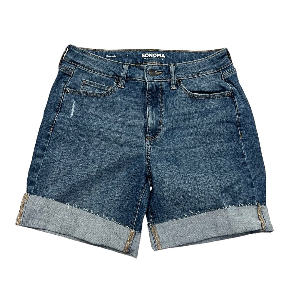 Women's Sonoma Goods For Life® Premium Roll Cuff Jean Shorts US 6 - Picture 1 of 9